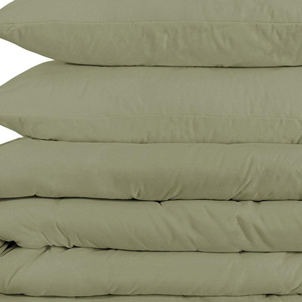 Sage Queen Cotton Blend 1200 Thread Count Washable Duvet Cover Set