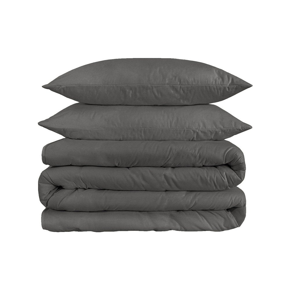 Charcoal King Cotton Blend 1200 Thread Count Washable Duvet Cover Set