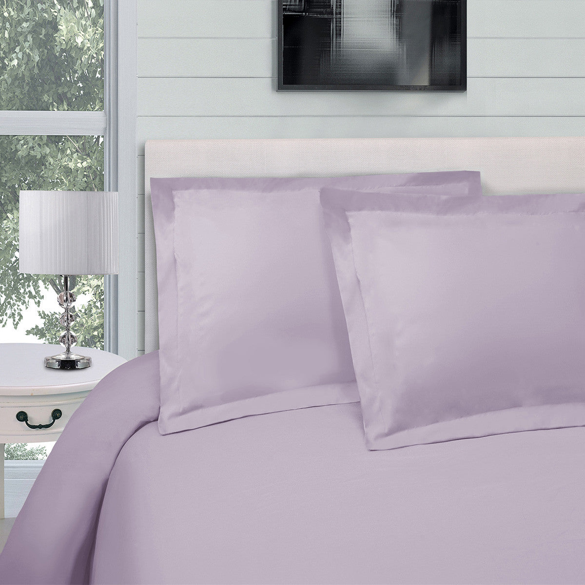 Pink Lavender Queen Cotton Blend 300 Thread Count Washable Duvet Cover Set