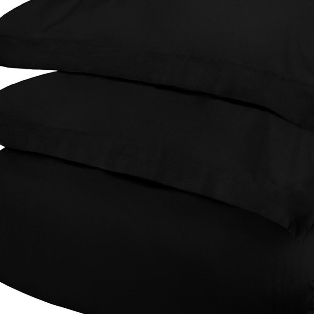 Black King Cotton Blend 300 Thread Count Washable Duvet Cover Set
