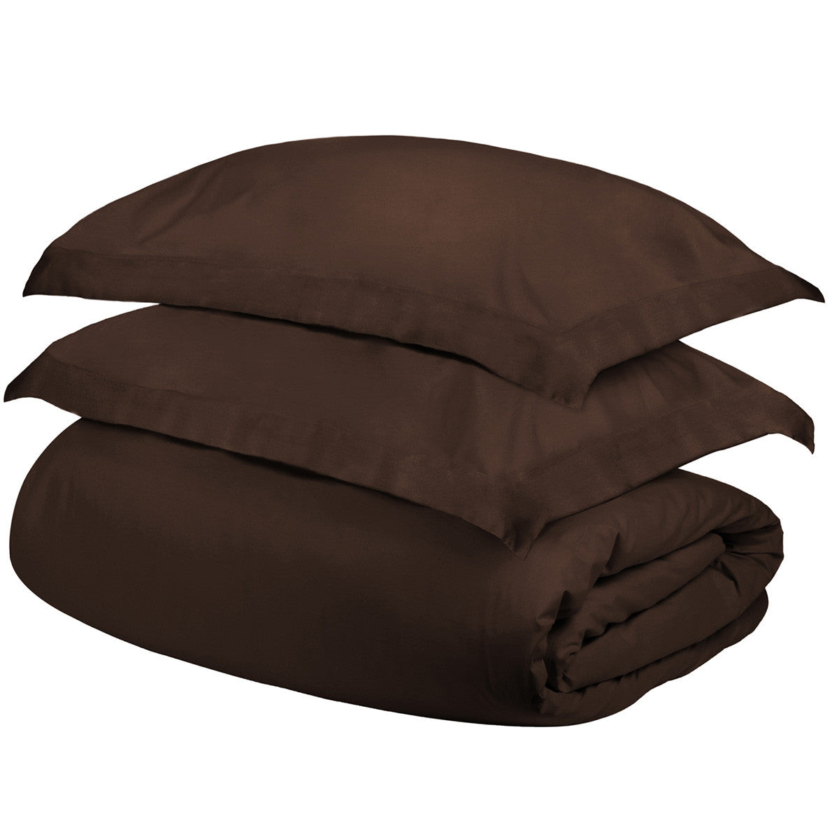 Dark Brown King Cotton Blend 400 Thread Count Washable Duvet Cover Set