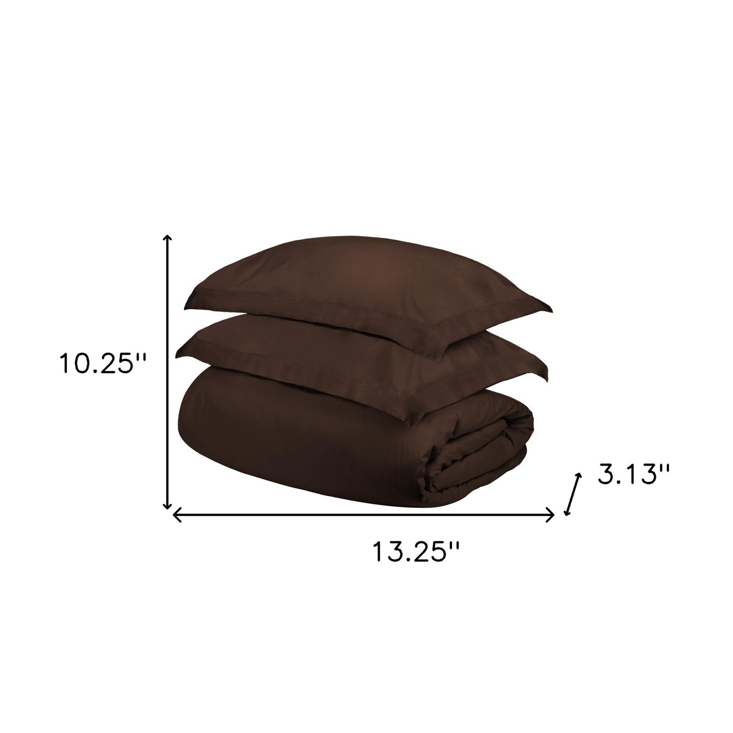 Dark Brown King Cotton Blend 400 Thread Count Washable Duvet Cover Set