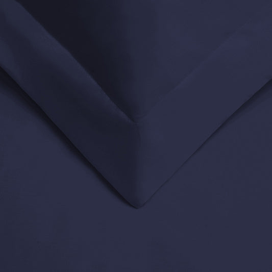 Navy Blue King Cotton Blend 400 Thread Count Washable Duvet Cover Set