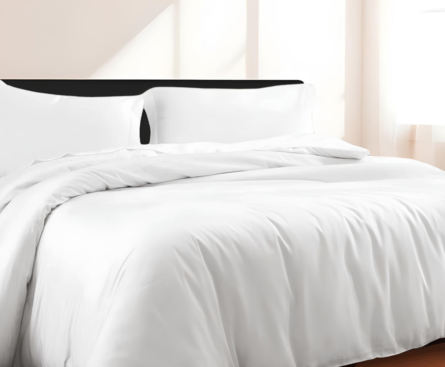 White Queen Cotton Blend 300 Thread Count Washable Duvet Cover Set