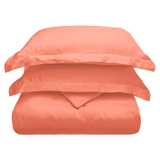 Coral King Cotton Blend 300 Thread Count Washable Duvet Cover Set