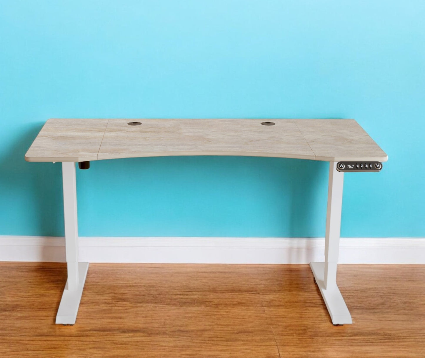 55" Adjustable White Computer Desk