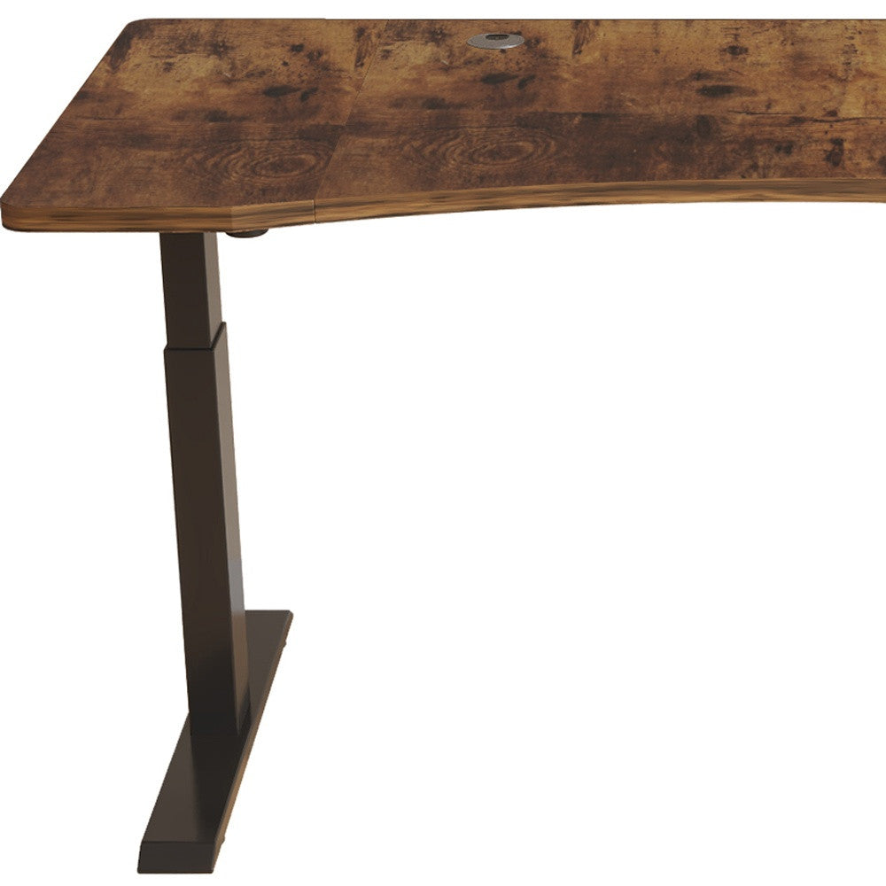 63" Adjustable Wood Brown and Black Standing Desk