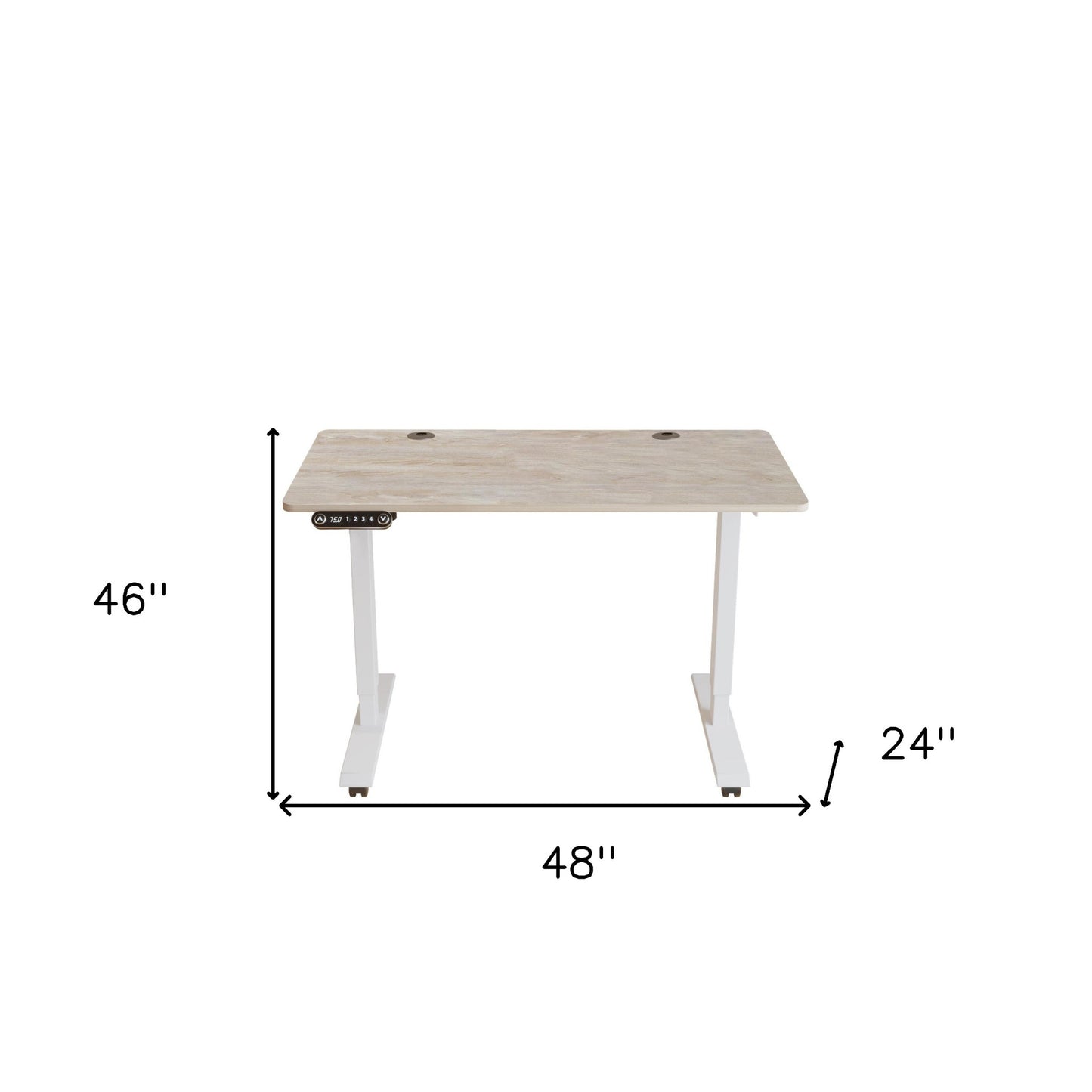 48" Adjustable Light Khaki and White Computer Desk