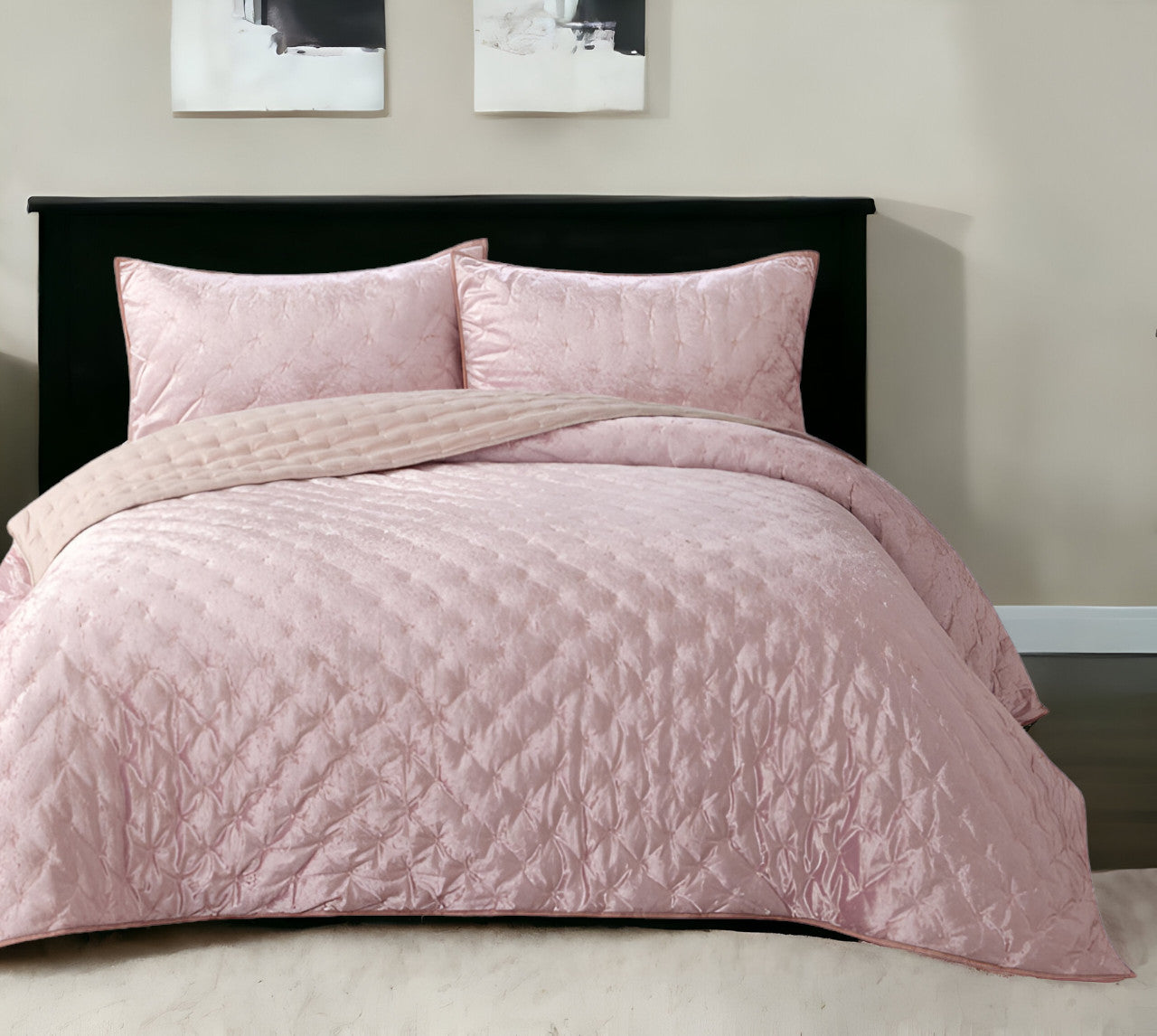 Blush Queen Polyester 220 Thread Count Washable Down Comforter Set