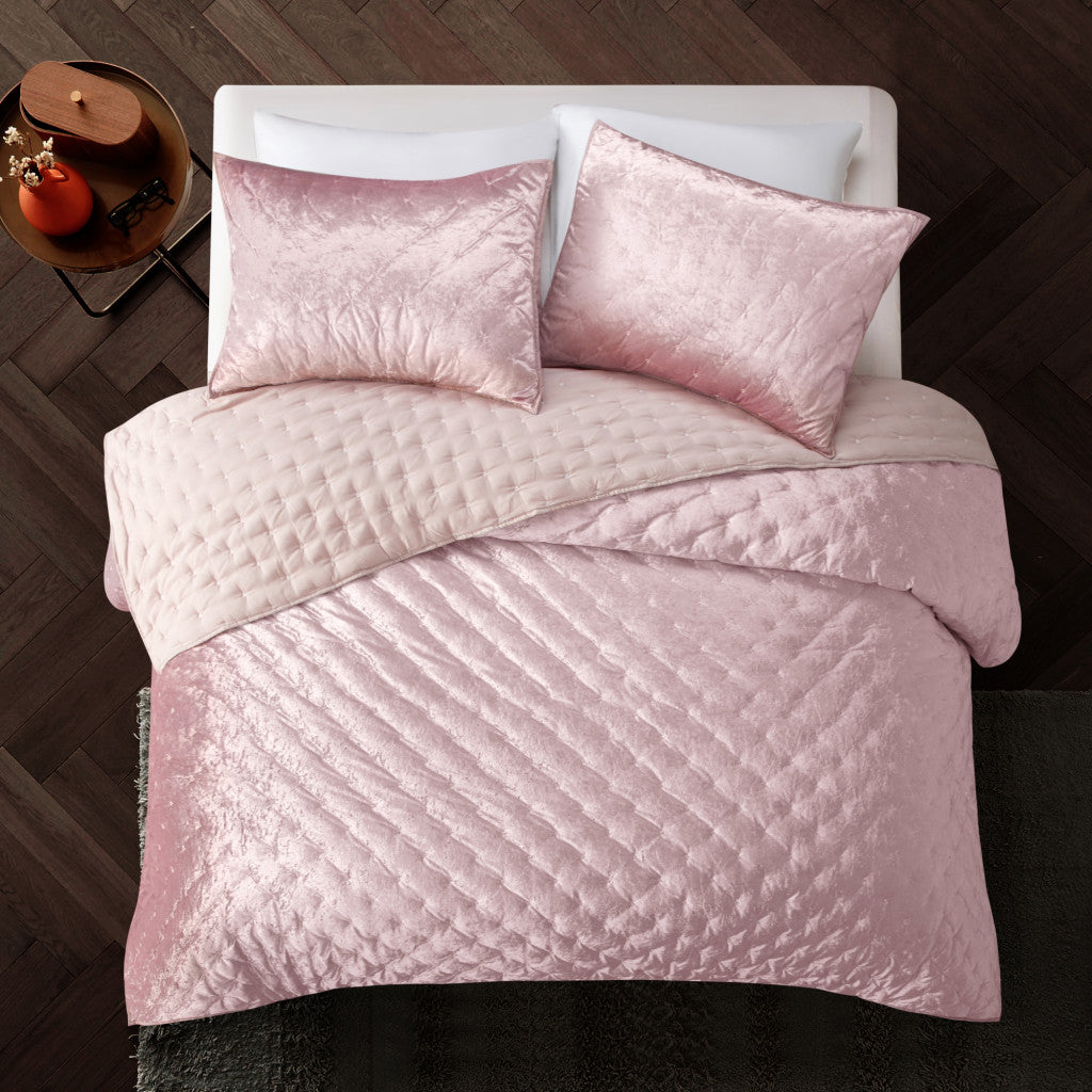 Blush Queen Polyester 220 Thread Count Washable Down Comforter Set