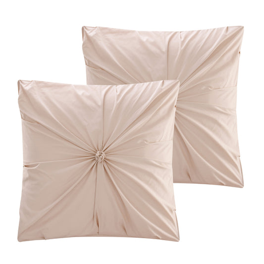 Beige Queen Polyester 180 Thread Count Washable Down Comforter Set