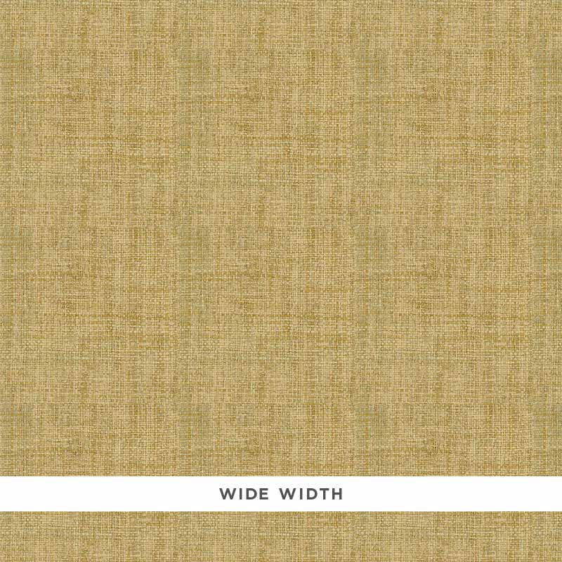 Sage wallcovering with a linen-like texture and subtle crosshatch; white bottom strip reads WIDE WIDTH.