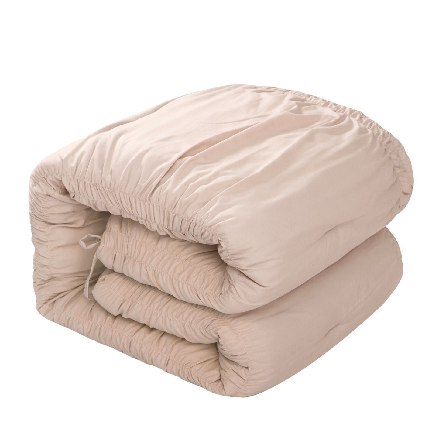 Beige King Polyester 180 Thread Count Washable Down Comforter Set