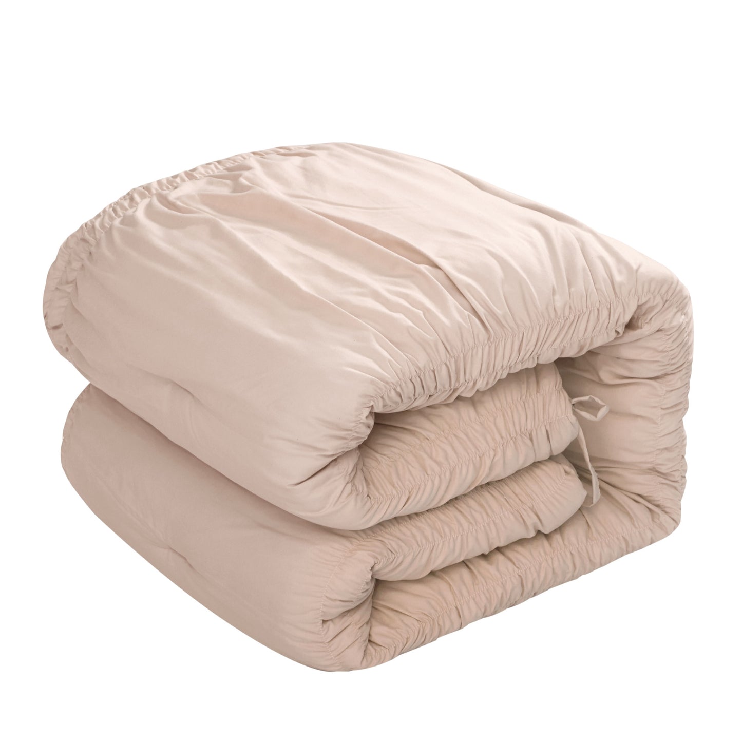 Beige King Polyester 180 Thread Count Washable Down Comforter Set