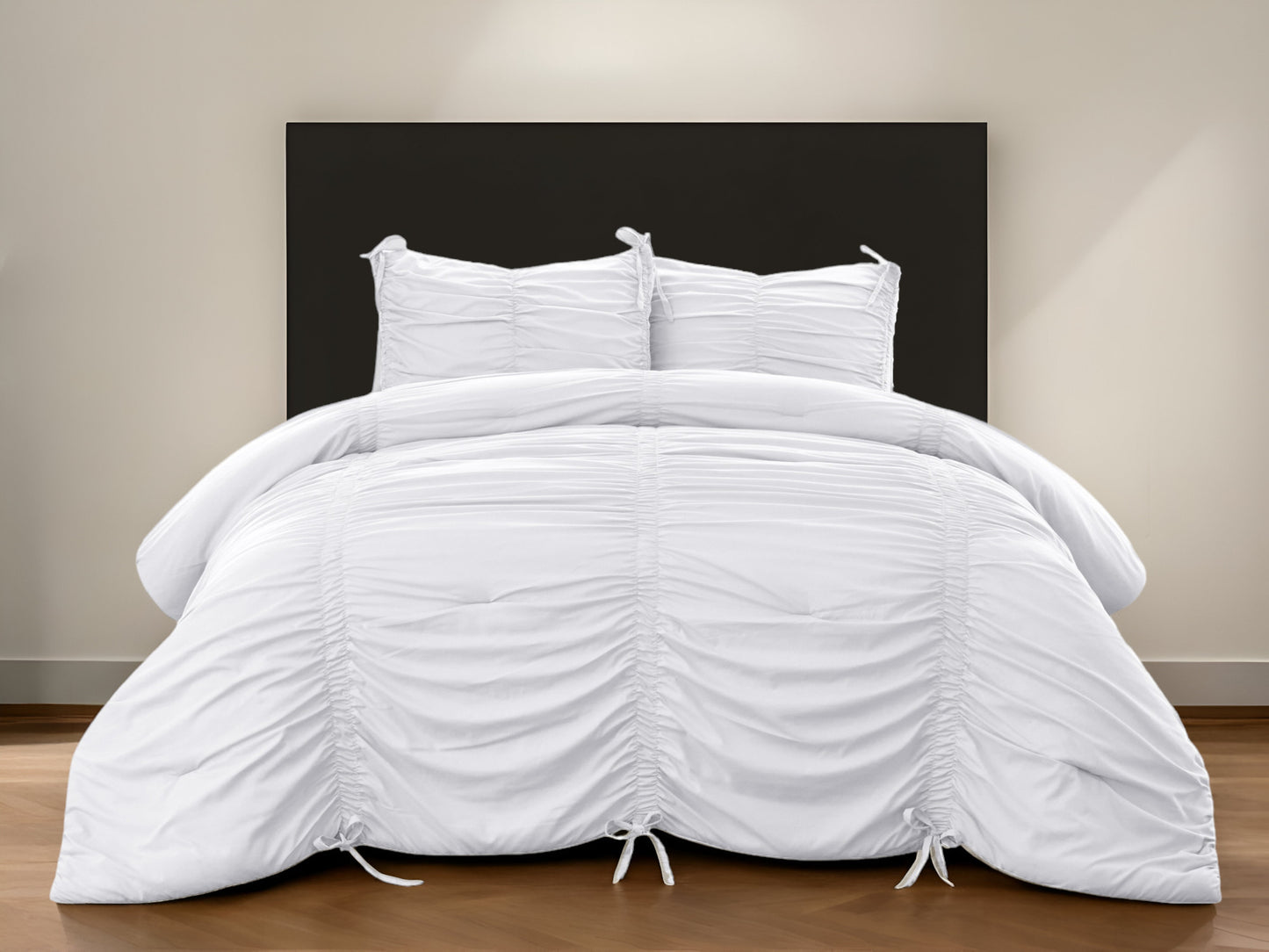 Beige King Polyester 180 Thread Count Washable Down Comforter Set