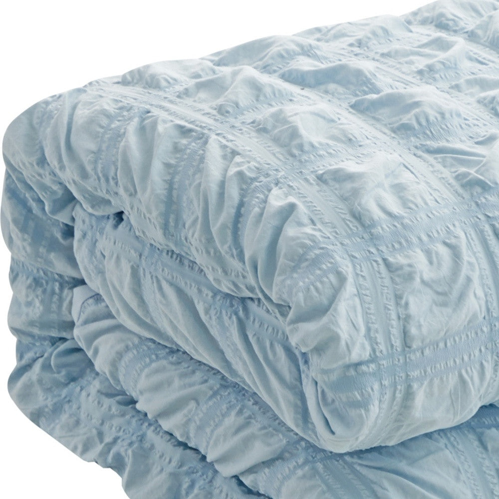Blue King Polyester 180 Thread Count Washable Duvet Cover Set