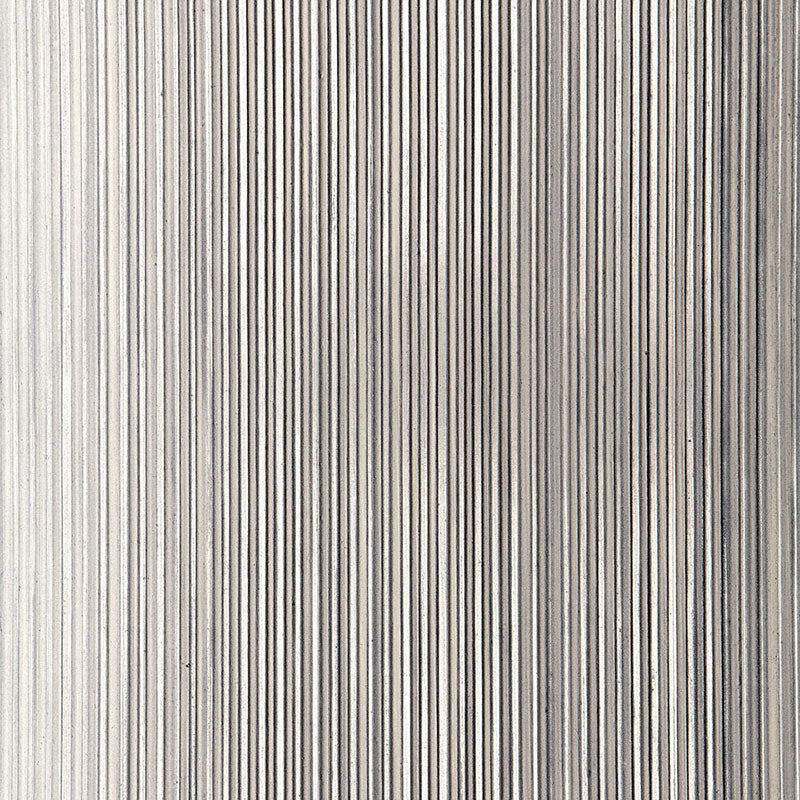 Close-up of ribbed, textured wallcovering in Mercury gray.