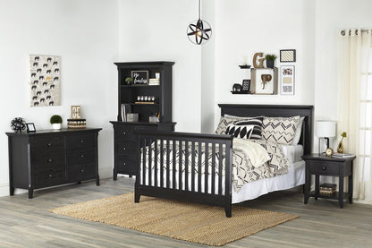 24" Black Solid Wood Solid and Manufactured Wood One Drawer Nightstand