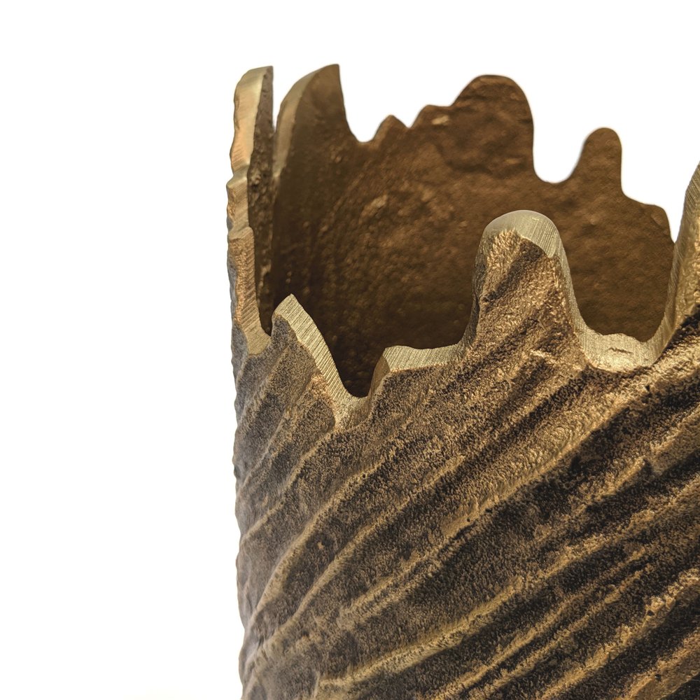 17" Gold Abstract Aluminum Table Vase