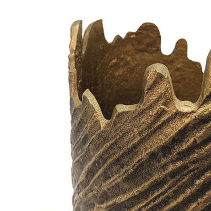 17" Gold Abstract Aluminum Table Vase