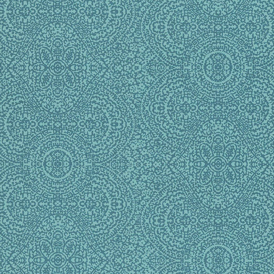 JF Fabrics -Wallpaper 5303 67 Wallpaper Blue  Vinyl - 7574767 W8251
