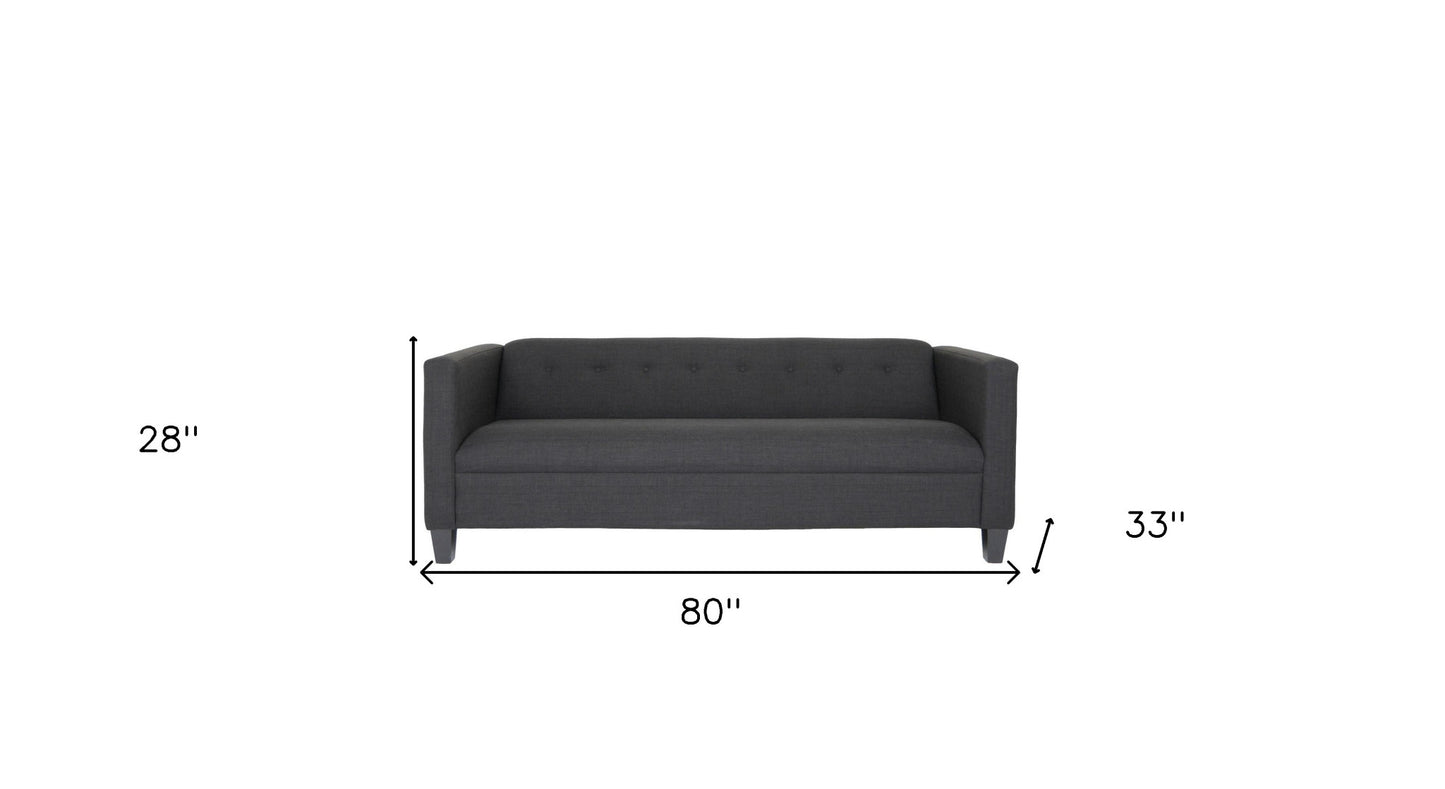 80" Black Polyester Sofa