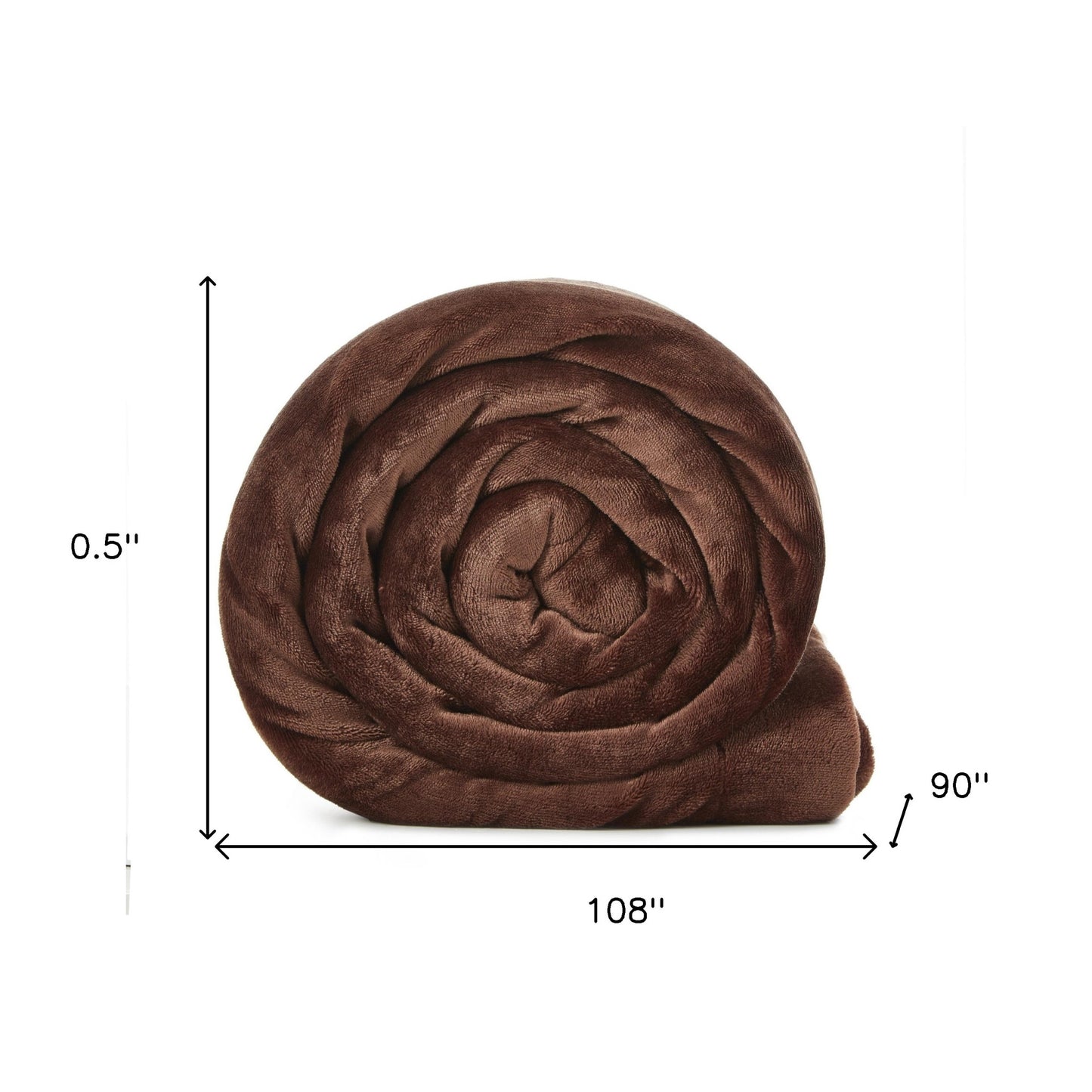 Brown Knitted PolYester Solid Color Plush King Blanket