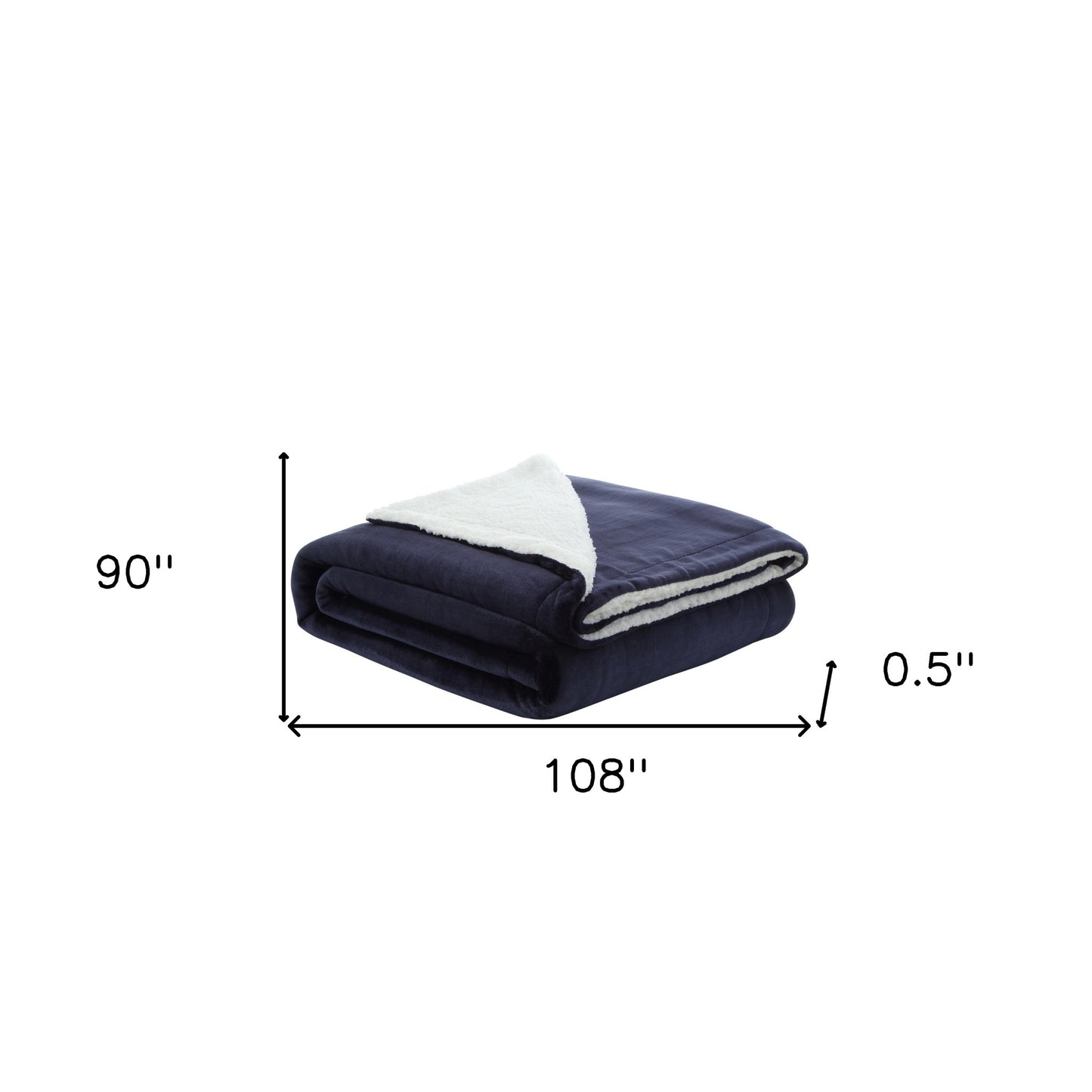 90" X 90" Navy Blue Knitted Polyester Plush Throw Blanket