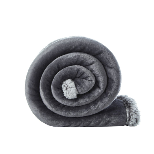 50" X 60" Dark Slate Gray Knitted Polyester Plush Throw Blanket