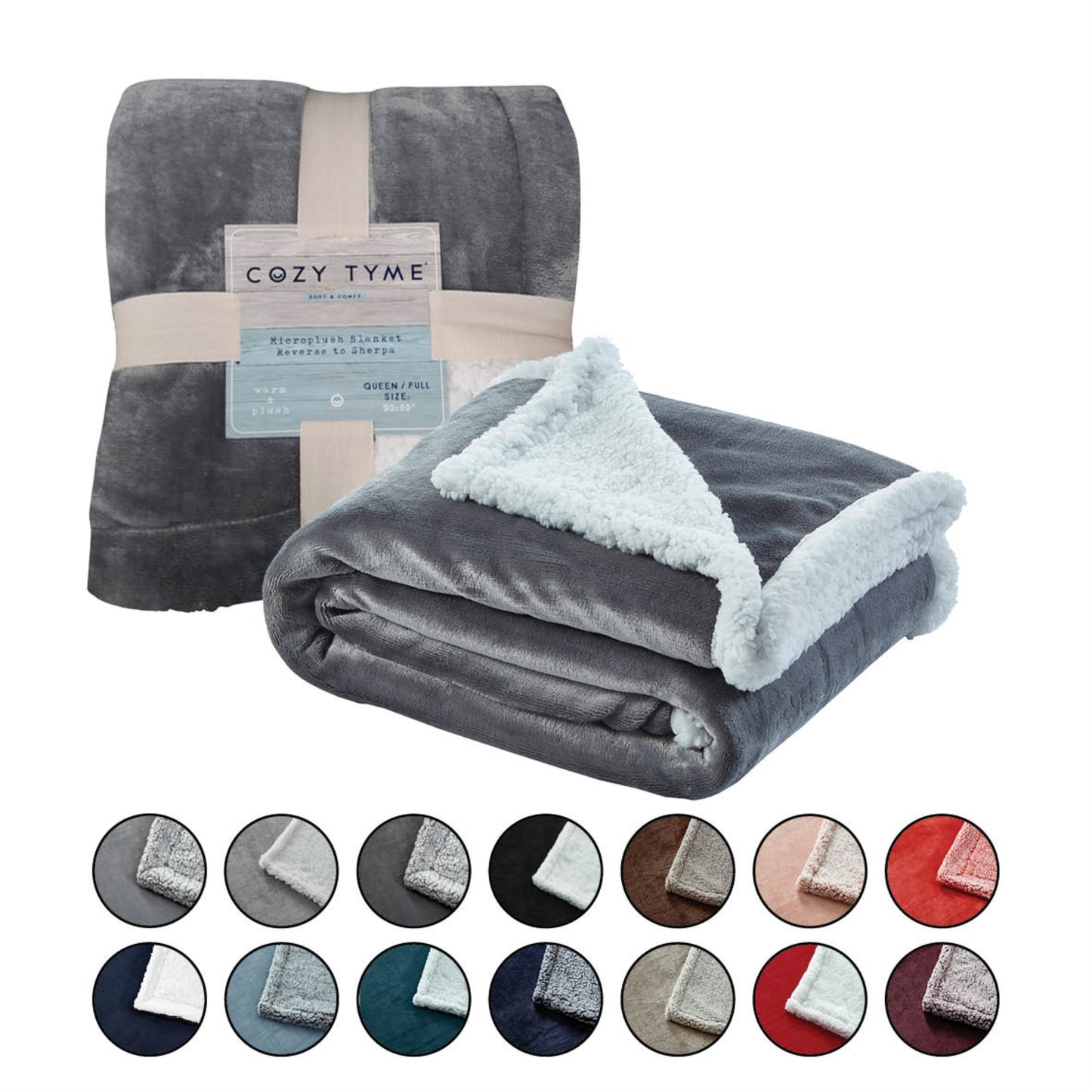 Light Gray Knitted Polyester Solid Color Plush Throw Blanket