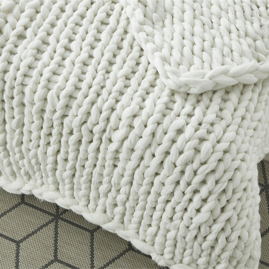 60" X 40" Blush Knitted Polyester Throw Blanket