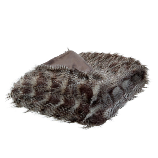 60" X 50" Dark Slate Gray Knitted Acrylic Animal Print Plush Throw Blanket