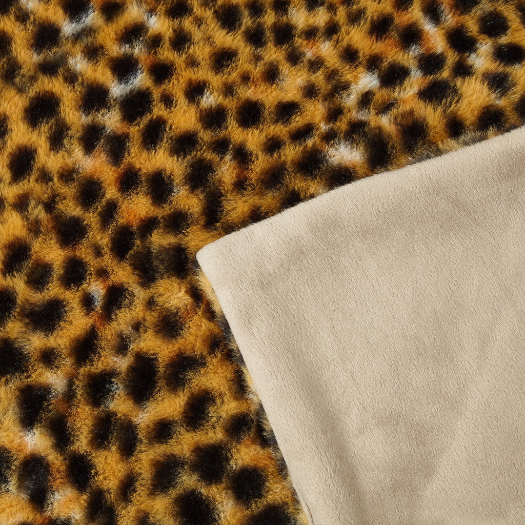 Orange and Black Tiger Print Faux Fur Plush Throw Blanket