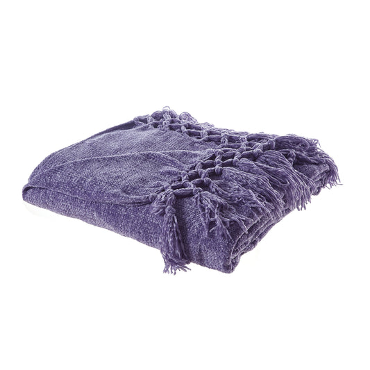 50" X 60" Purple Woven Polyester Throw Blanket