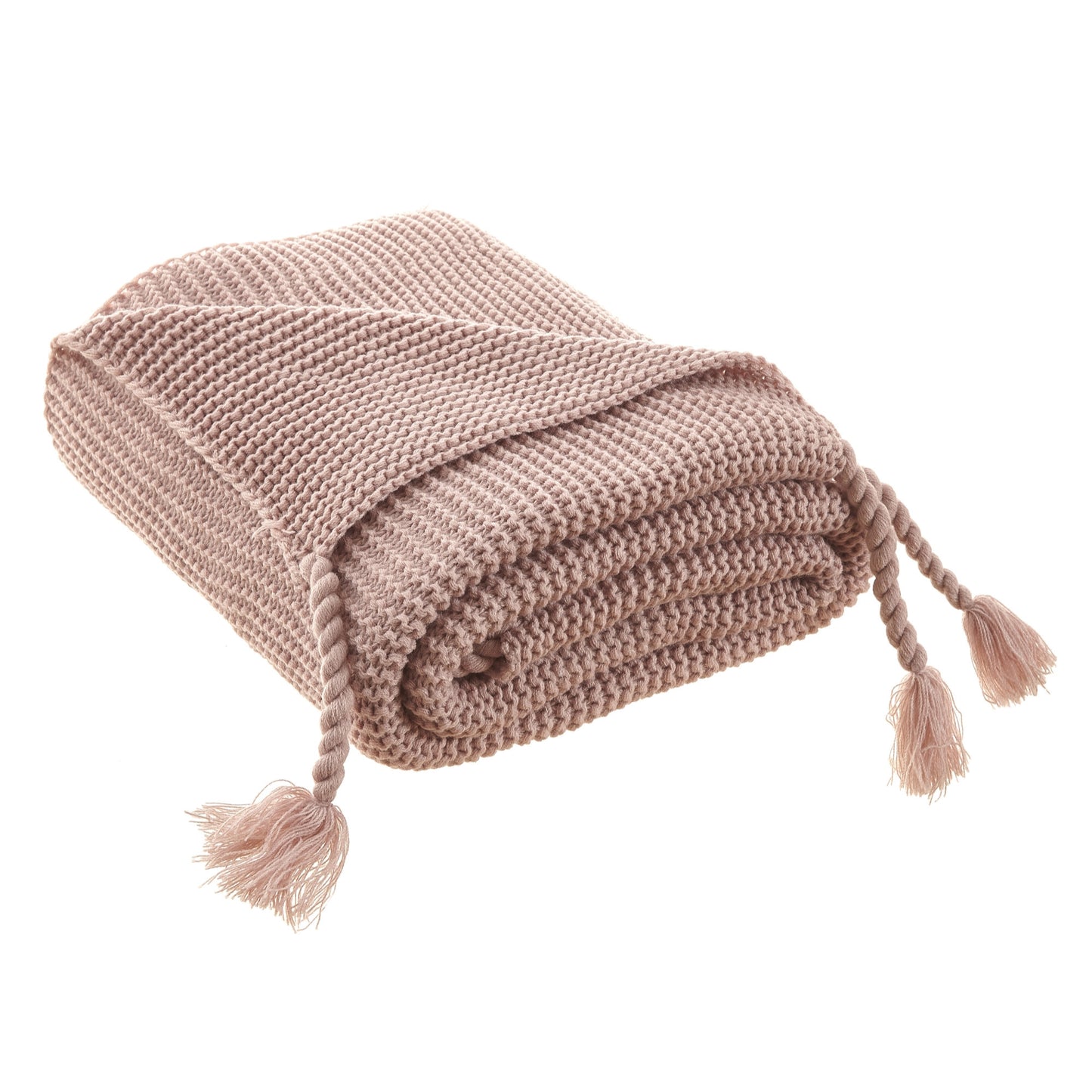 60" X 50" Blush Knitted Acrylic Throw Blanket