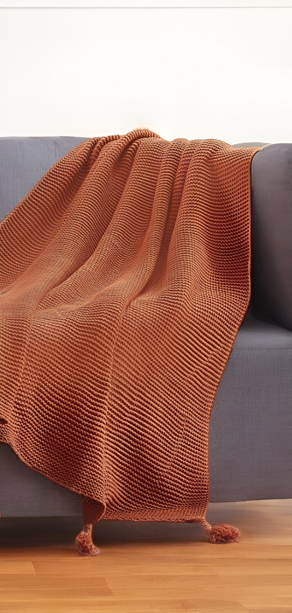 60" X 50" Blush Knitted Acrylic Throw Blanket