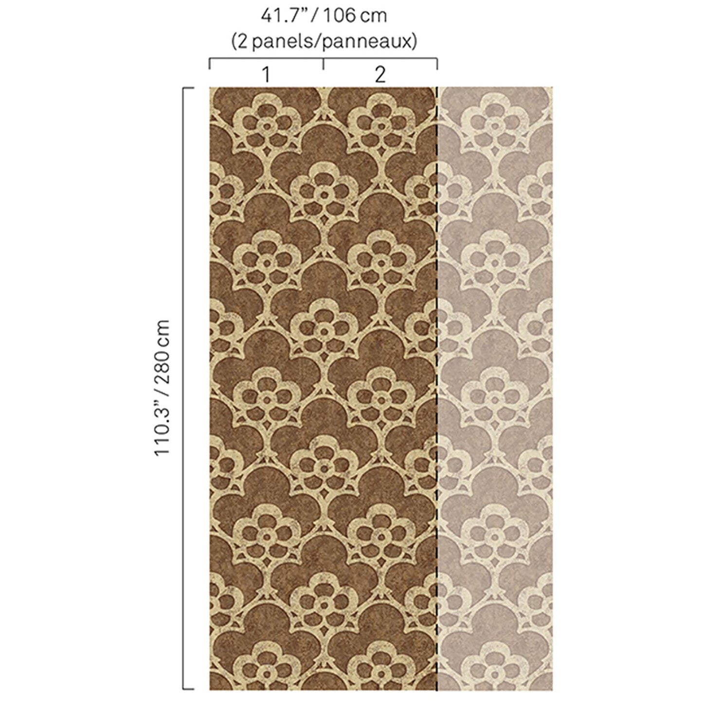 JF Fabrics -Wallpaper 5326 29 Wallpaper Brown,Orange,Rust  Non-Woven,Mural,Width Extendable - 7575129 W8251