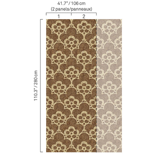 JF Fabrics -Wallpaper 5326 29 Wallpaper Brown,Orange,Rust  Non-Woven,Mural,Width Extendable - 7575129 W8251