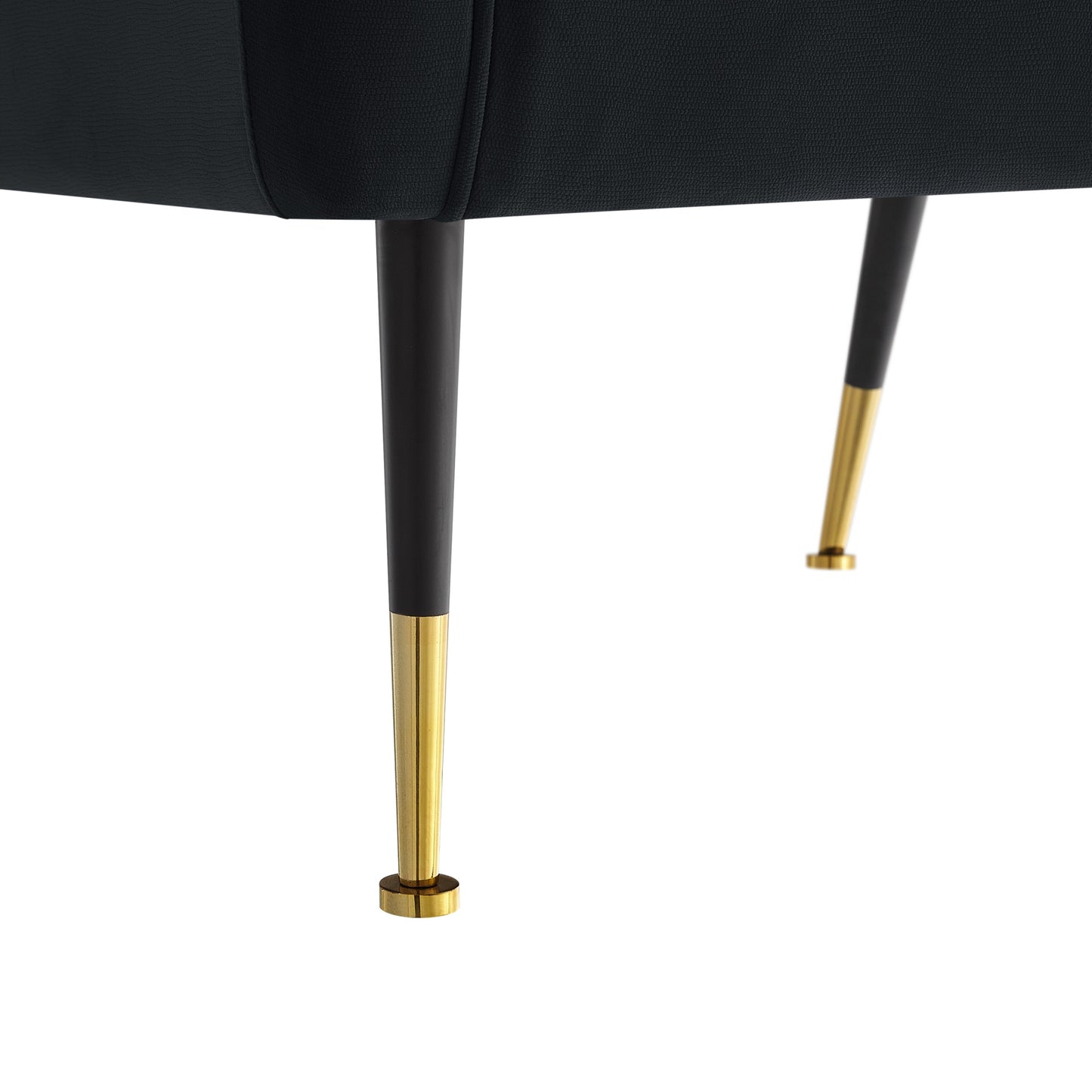 32" Black And Gold Velvet Arm Chair