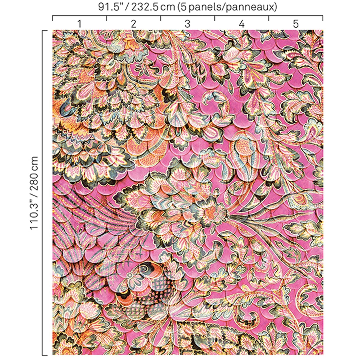 JF Fabrics -Wallpaper 5338 47 Wallpaper Orange,Rust  Non-Woven,Mural - 7575347 W8251