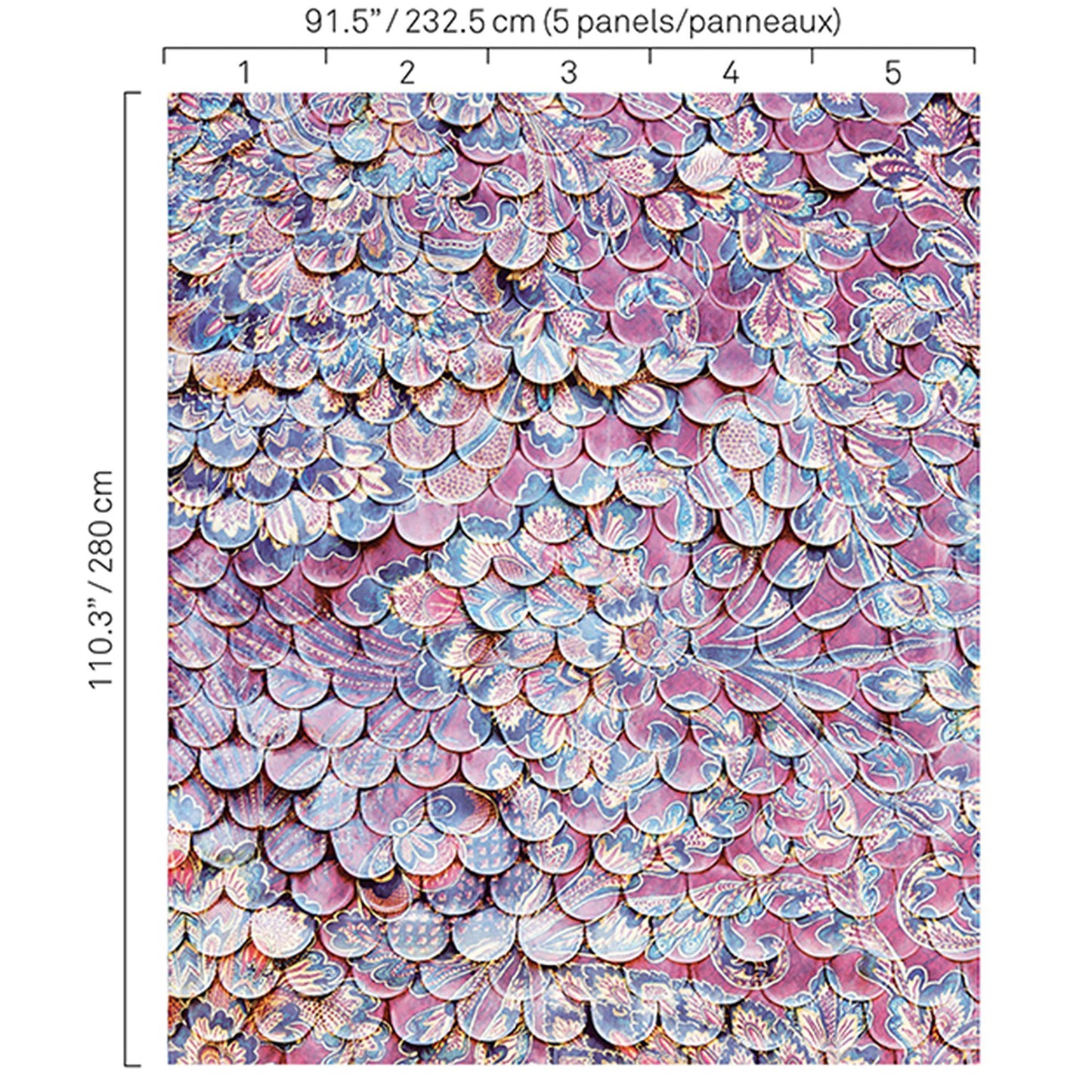 JF Fabrics -Wallpaper 5338 57 Wallpaper Purple  Non-Woven,Mural - 7575357 W8251