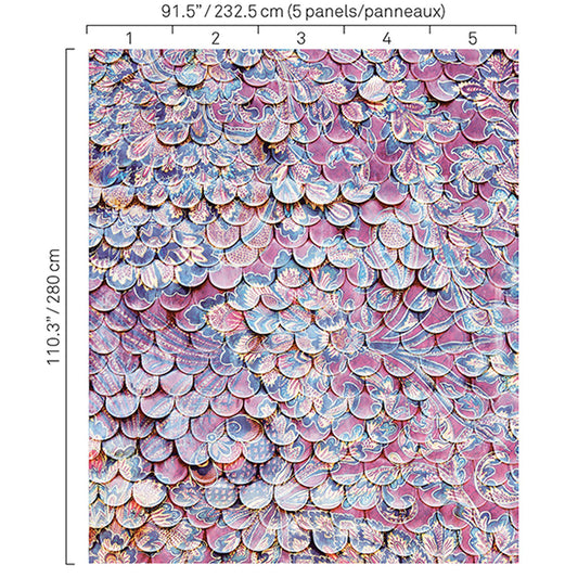 JF Fabrics -Wallpaper 5338 57 Wallpaper Purple  Non-Woven,Mural - 7575357 W8251