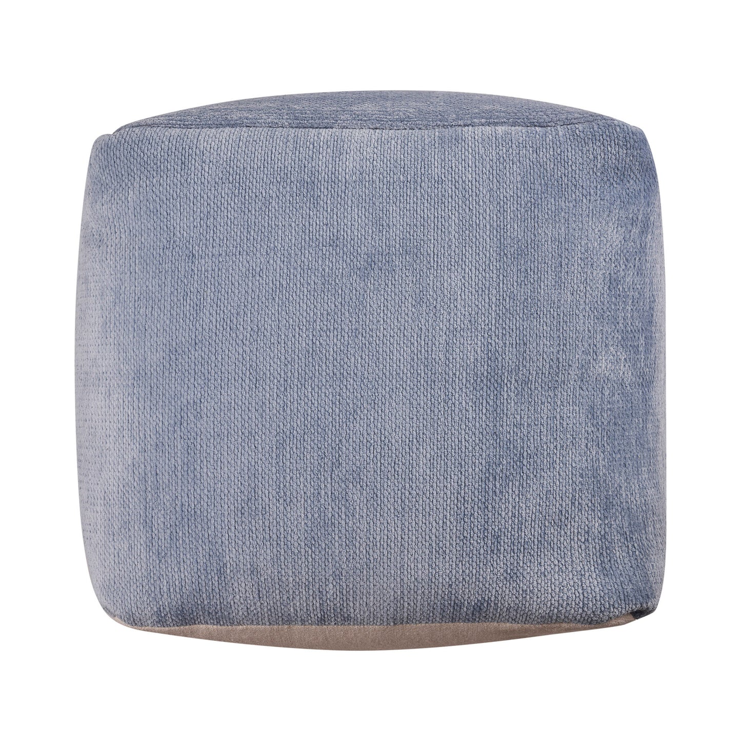 18" Beige Chenille Cube Pouf Ottoman