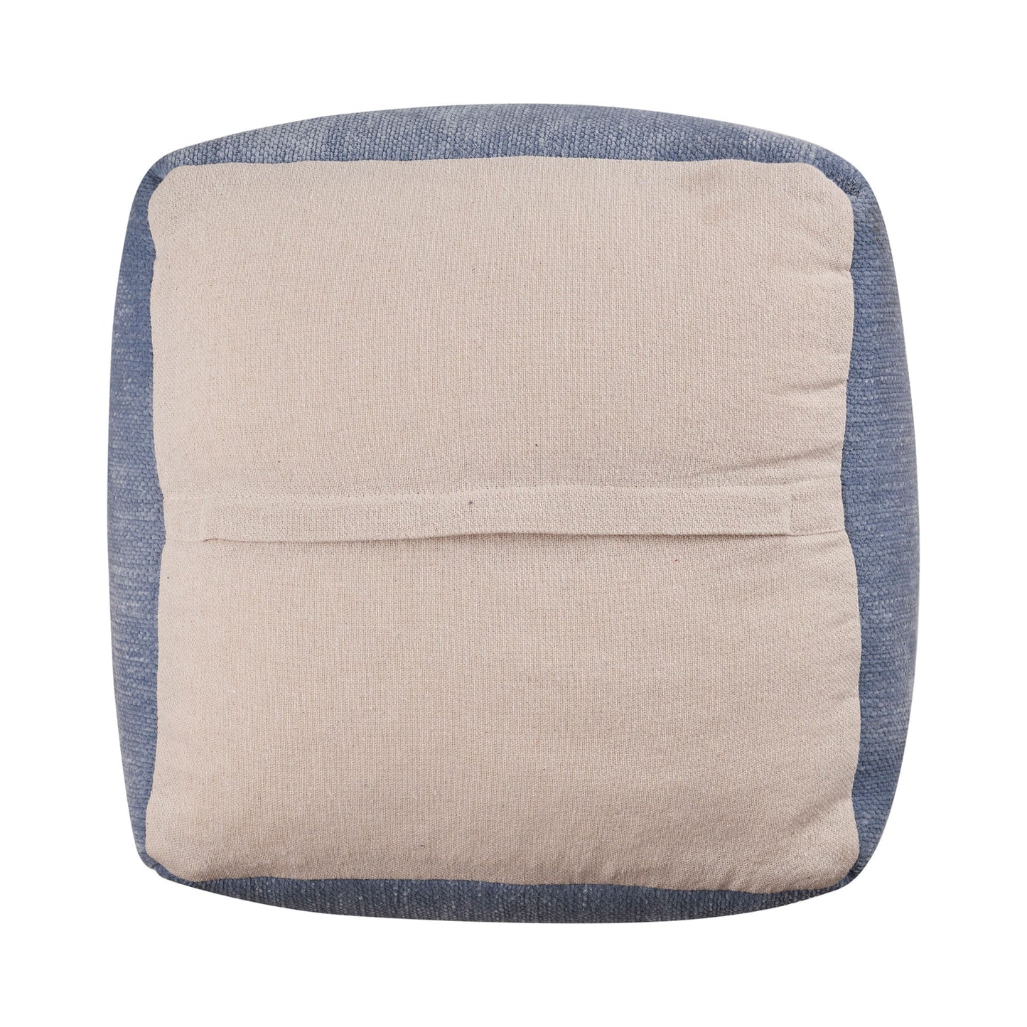 18" Beige Chenille Cube Pouf Ottoman