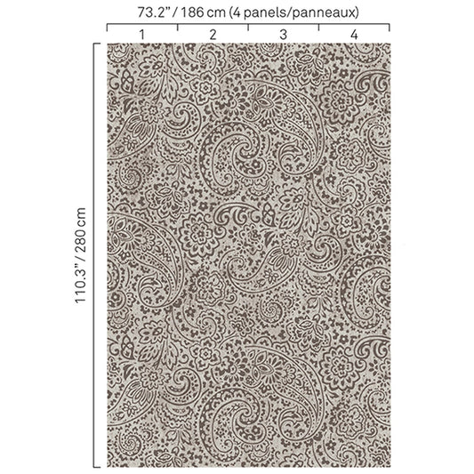 JF Fabrics -Wallpaper 5341 96 Wallpaper Grey,Silver  Non-Woven,Mural - 7575596 W8251