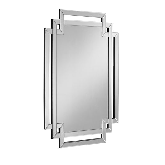 35" Clear Unframed Art Deco Accent Mirror