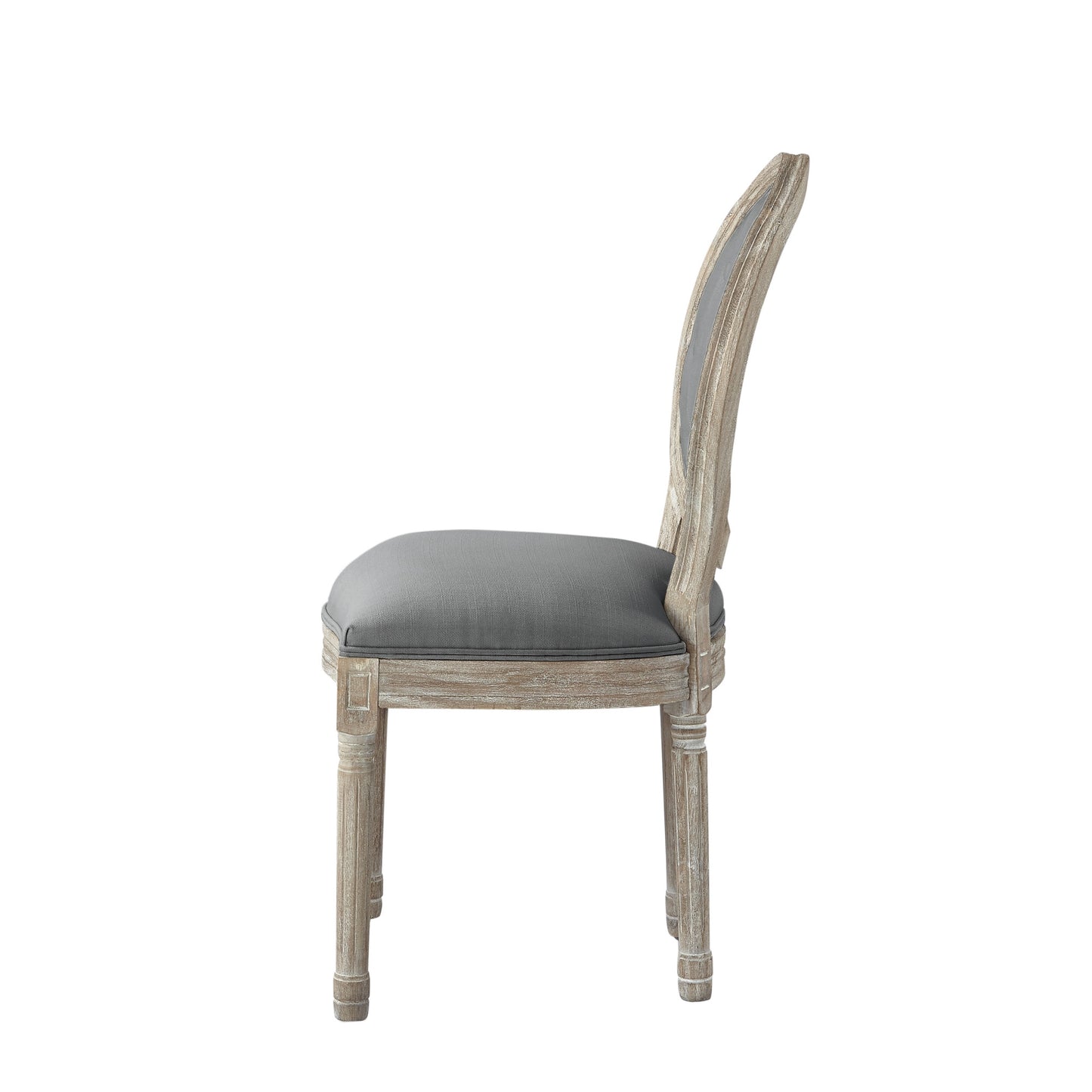 Tufted Beige and Brown Upholstered Linen Dining Side Chair