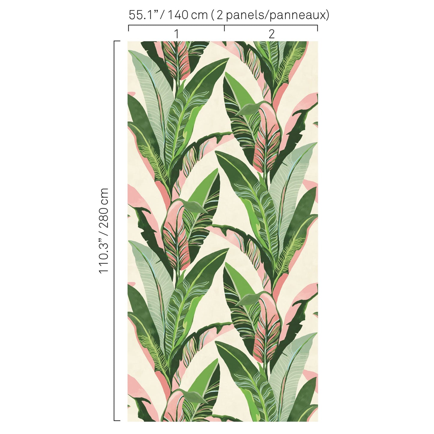 JF Fabrics -Wallpaper 5421 44 Wallpaper Green,Pink  Non-Woven - 7836244 W8411
