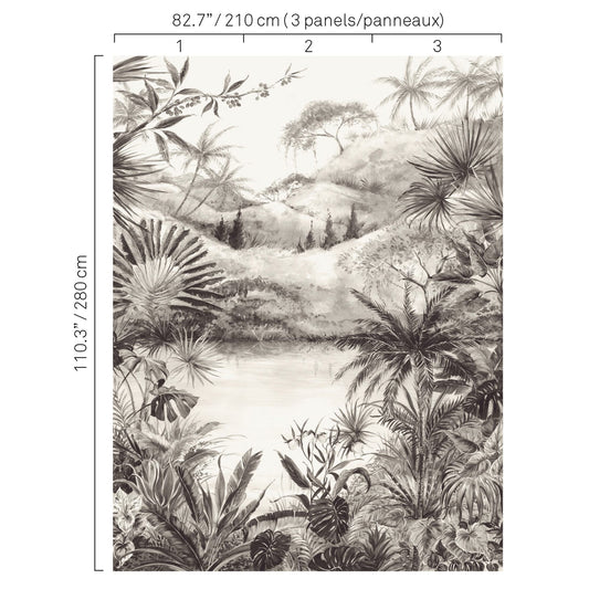 JF Fabrics -Wallpaper 5422 95 Wallpaper Black  Non-Woven - 7836395 W8411