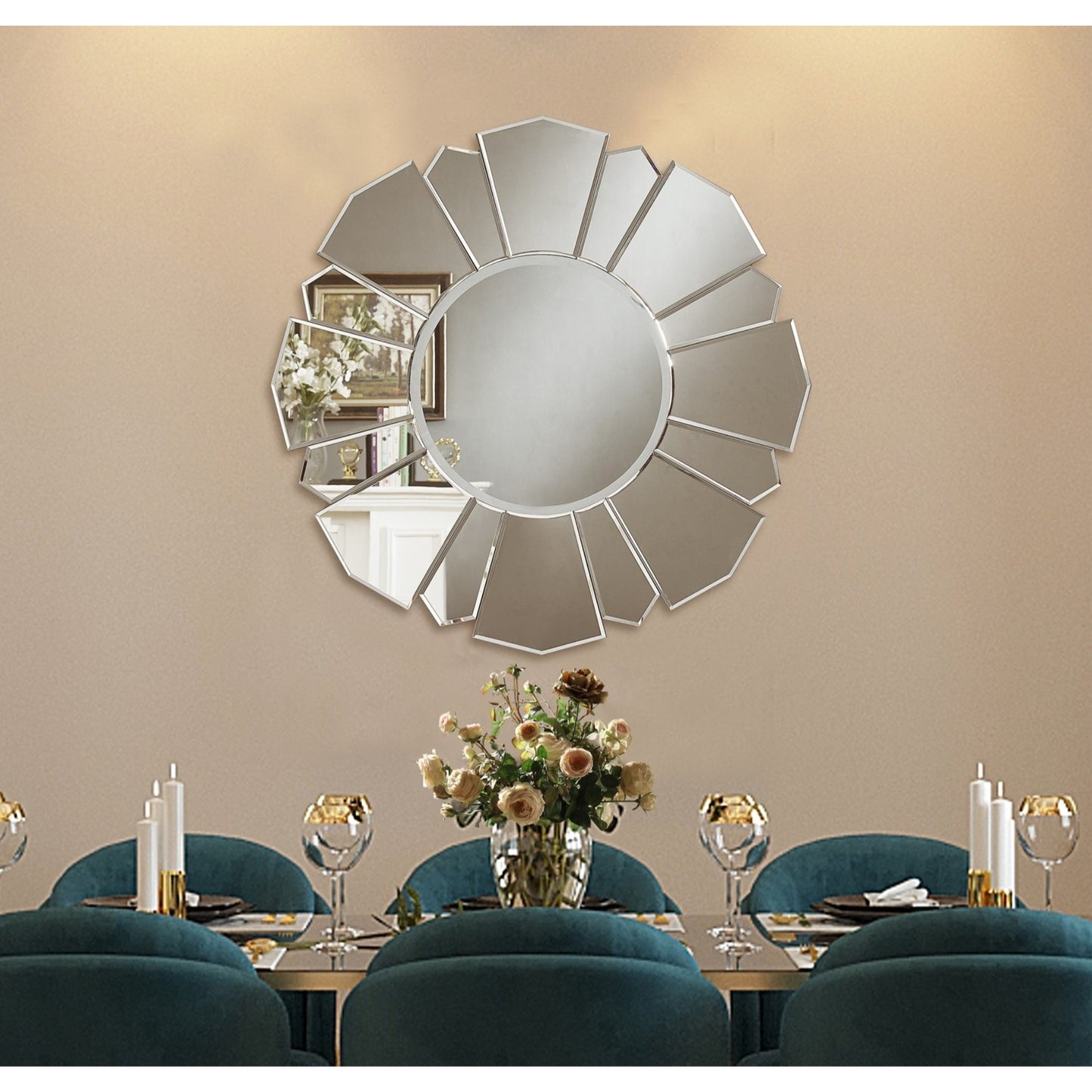 33" Clear Abstract Unframed Accent Mirror
